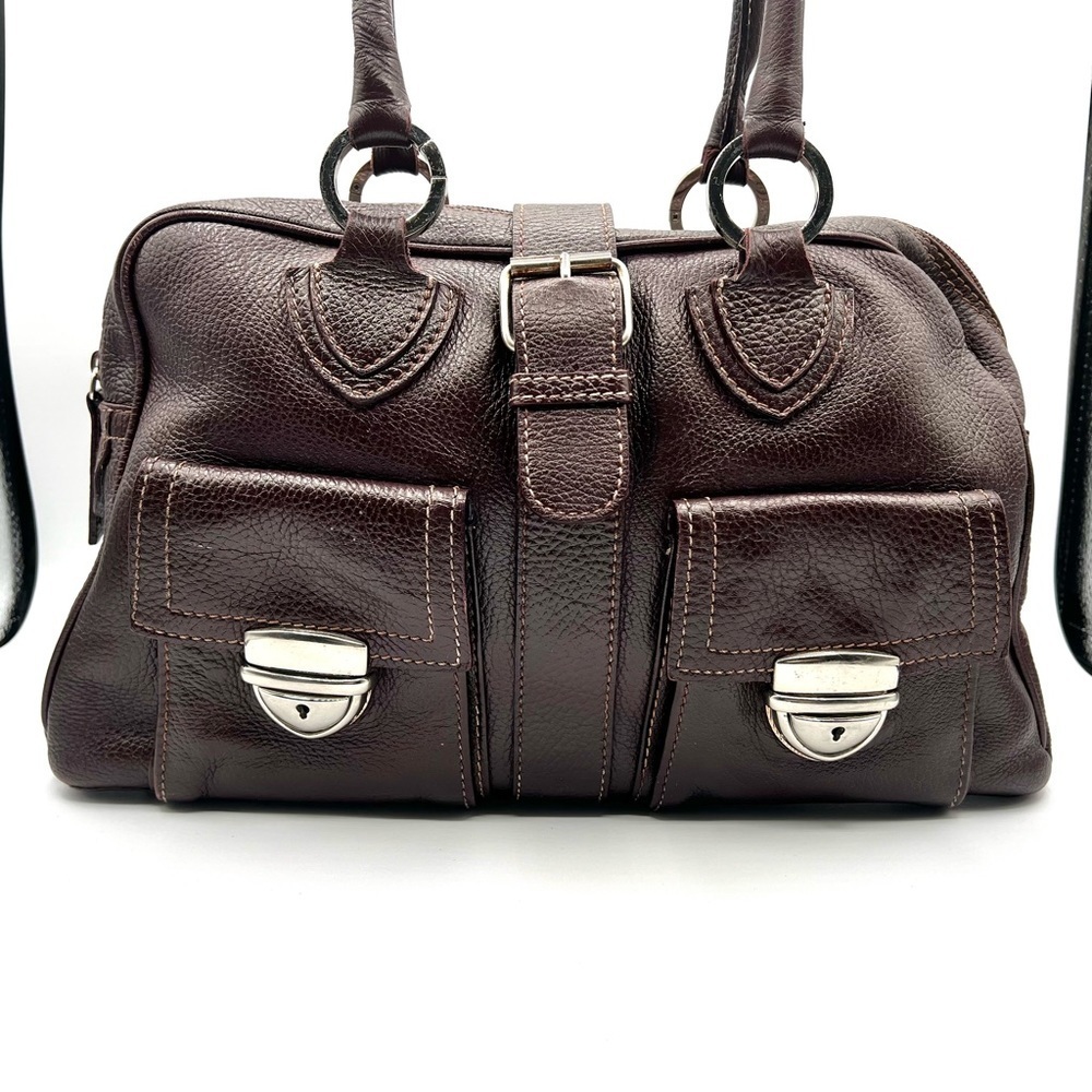 ISANTI BURGUNDY LEATHER BAG SATCHEL SHOULDER BAG GENUINE LEATHER  MADE IN ITALY - Picture 6 of 17